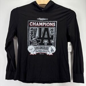 Majestic Threads Hoodie Men XL Black LA Dodgers Ohtani 2024 World Series NWT